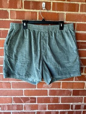 Madewell Sage Green Cotton Corduroy Pull Up Shorts size Large